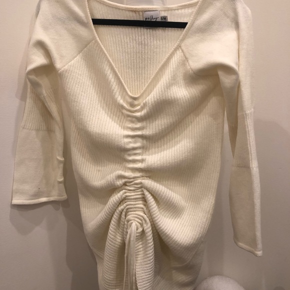 Princess Polly White adjustable scrunch sweater dress - Picture 3 of 6